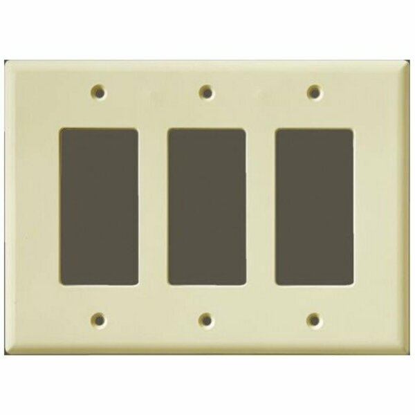 Can-Am Supply InvisiPlate Switch Wallplate, 5 in L, 6-3/4 in W, 3 -Gang, Painted Smooth Texture SM-R-3